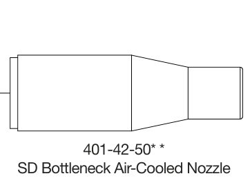 Tregaskiss 401-42-50 — catalogue drawing of the MIG nozzle family