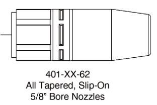 Tregaskiss 401-4-62 — catalogue drawing of the MIG nozzle family